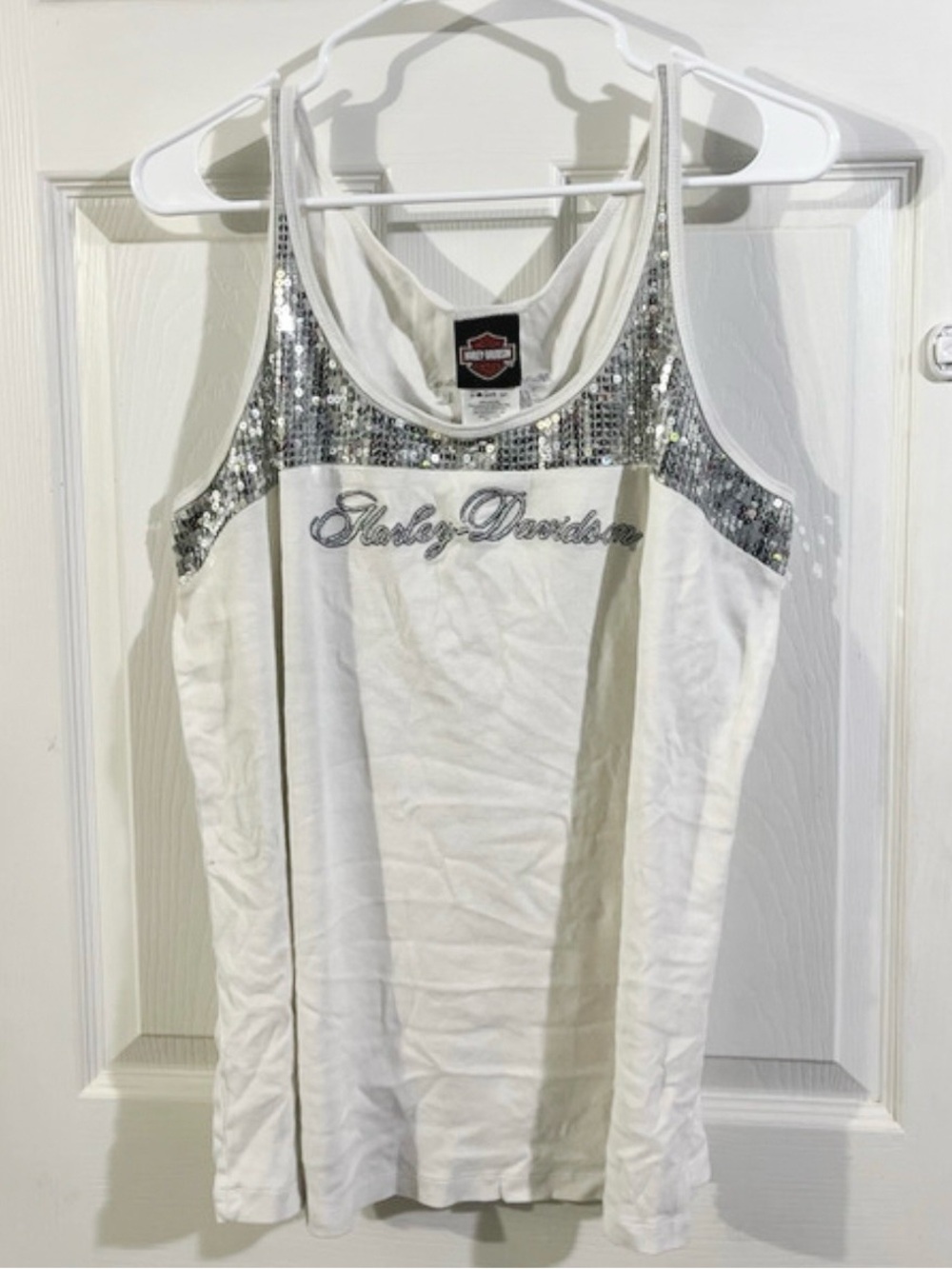 harley davidson sequin neck tank top